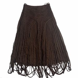 COPY - Vintage Nina Austin Brown Midi Beaded Fringe Skirt